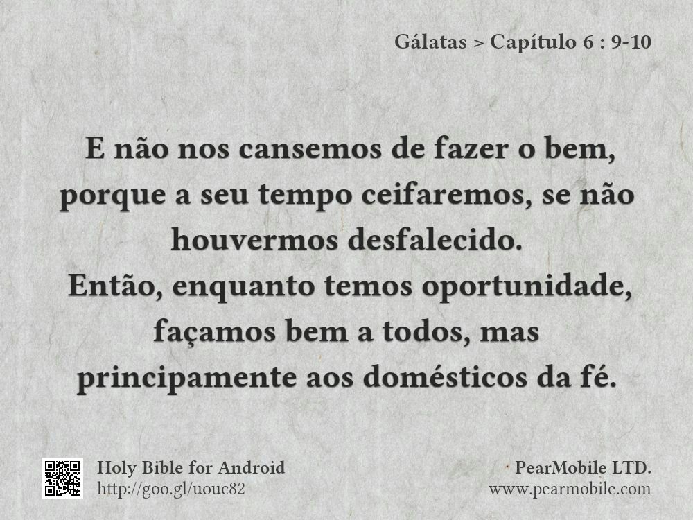 Gálatas, Capítulo 6:9-10